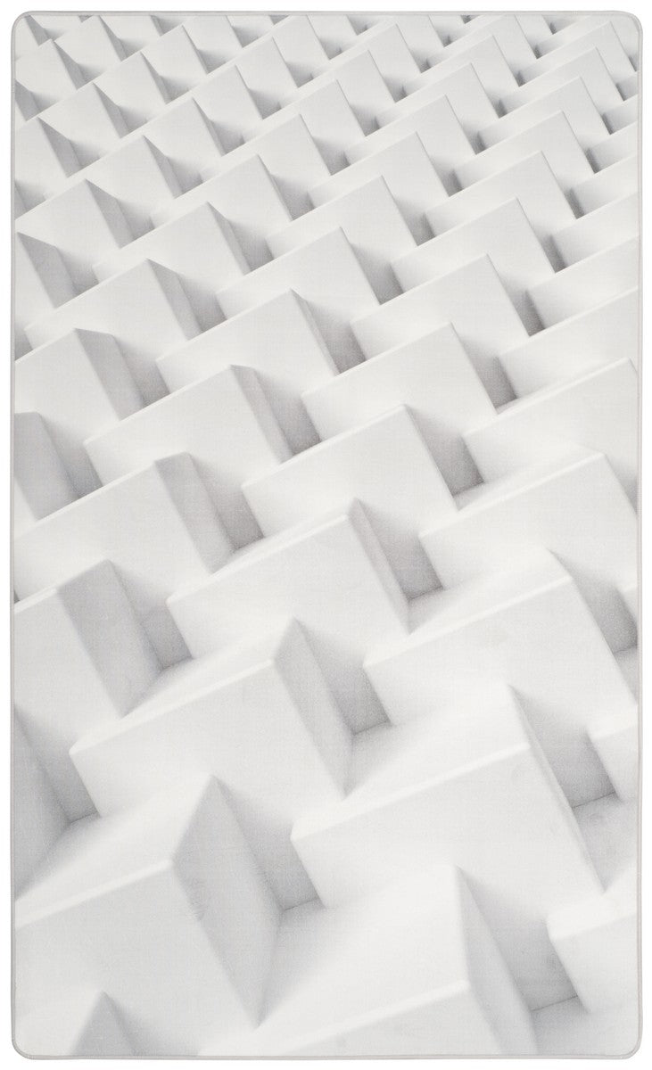 Daytona 123  Power Loomed Polyester Pile Rug Ivory / Grey