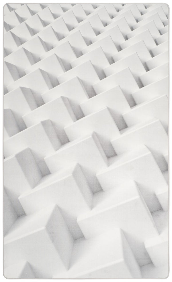 Daytona 123  Power Loomed Polyester Pile Rug Ivory / Grey