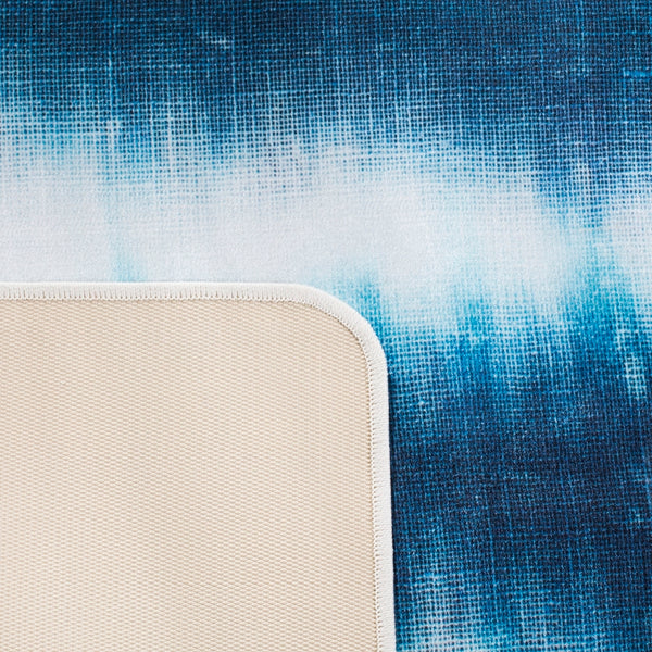 Daytona 124  Power Loomed Polyester Pile Rug Ivory / Blue