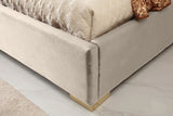 VIG Furniture Modrest Daystar - Modern Beige Velvet & Gold Bed VGVCBD1905-19-BGE-BED