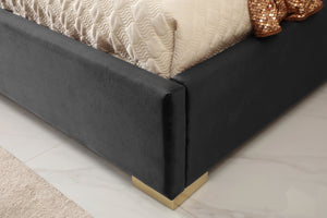 VIG Furniture Modrest Daystar - Eastern King Modern Black Velvet & Gold Bed VGVCBD1905-19-BLK-BED-EK