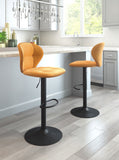 Zuo Modern Salem 100% Polyester, Plywood, Steel Modern Commercial Grade Barstool Yellow, Black 100% Polyester, Plywood, Steel