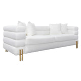 Sagebrook Home Contemporary Stainless Steel, Bolstered 3-seater Sofa, White 16497-01 White Stainless Steel