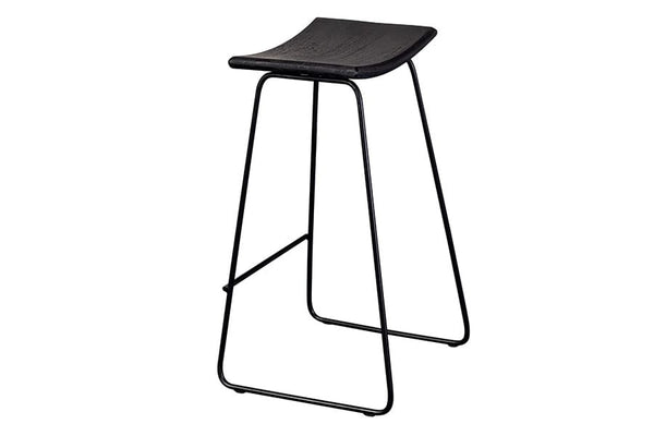 Porter Designs Yuki Solid Mango Wood Seat Contemporary Bar Stool Black 07-108-11-8654-1