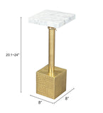 Zuo Modern Josef Marble, Iron Modern Commercial Grade Side Table White, Gold Marble, Iron
