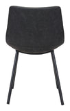 Zuo Modern Daniel 100% Polyurethane, Plywood, Steel Modern Commercial Grade Dining Chair Set - Set of 2 Vintage Black, Black 100% Polyurethane, Plywood, Steel