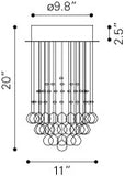 Zuo Modern Pollow Steel, Glass Modern Commercial Grade Ceiling Lamp Chrome Steel, Glass