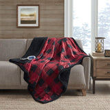Woolrich Linden Casual 100% Polyester Printed Mink Heated Throw W/ 1" Berber Hem Red 60"W x 70"L WR54-3252