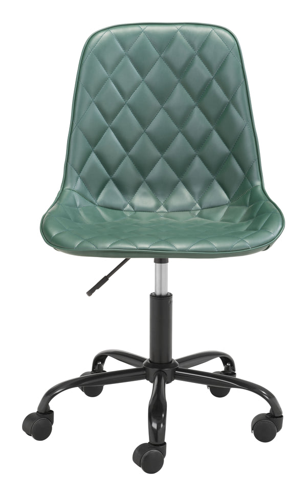 Zuo Modern Ceannaire 100% Polyurethane, Plywood, Steel Modern Commercial Grade Office Chair Green, Black 100% Polyurethane, Plywood, Steel