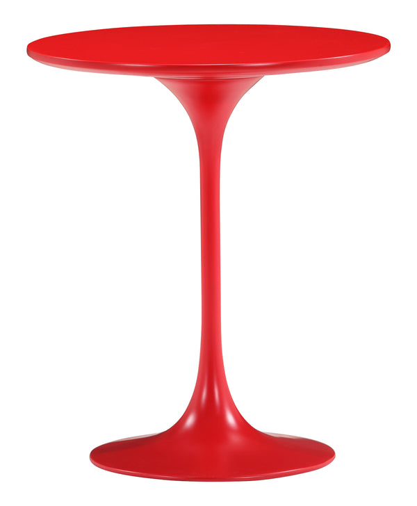 Zuo Modern Wilco Fiberglass, MDF Modern Commercial Grade Side Table Red Fiberglass, MDF
