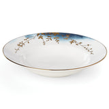 Highgrove Park® Rimmed Bowl Set of 4 - Elegant Microwave-Safe Gold Floral Bone China Bowls