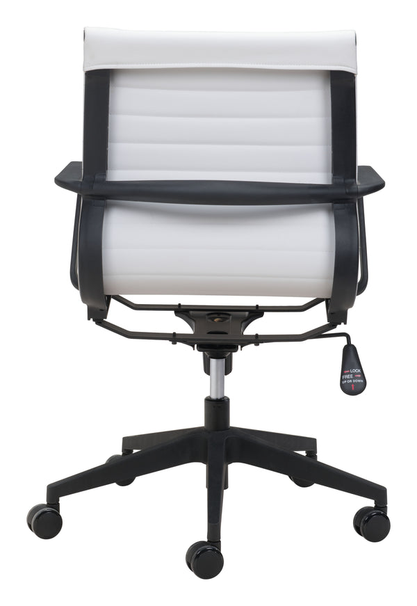 Zuo Modern Stacy 100% Polyurethane, Steel, Nylon Modern Commercial Grade Office Chair White, Black 100% Polyurethane, Steel, Nylon