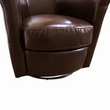Porter Designs Marvel Contemporary Leather-Look Swivel Accent Chair Contemporary Accent - Swivel Brown 02-201C-06-210