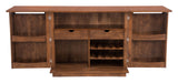 Zuo Modern Linea Acacia Wood Mid Century Commercial Grade Bar Cabinet Walnut Acacia Wood