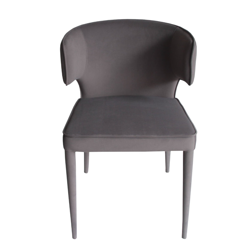 VIG Furniture Modrest Lucero - Modern Grey Velvet Arm Dining Chair VGYF-DC1021-GV