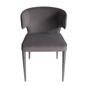 VIG Furniture Modrest Lucero - Modern Grey Velvet Arm Dining Chair VGYF-DC1021-GV
