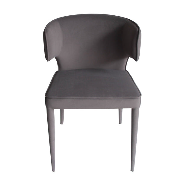 VIG Furniture Modrest Lucero - Modern Grey Velvet Arm Dining Chair VGYF-DC1021-GV