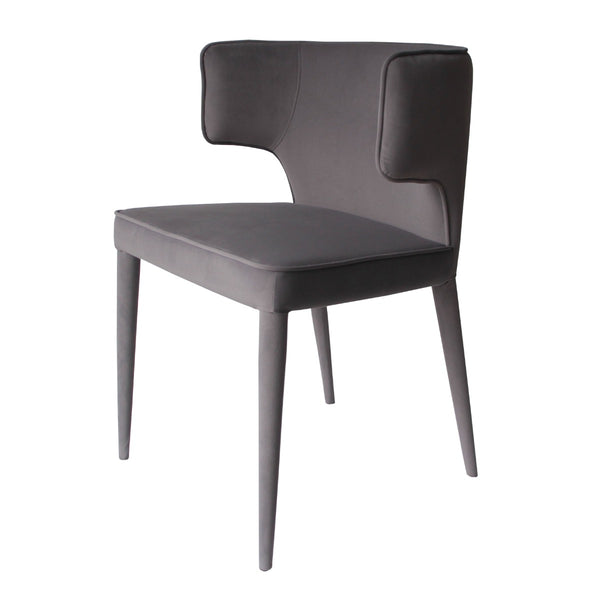 VIG Furniture Modrest Lucero - Modern Grey Velvet Arm Dining Chair VGYF-DC1021-GV