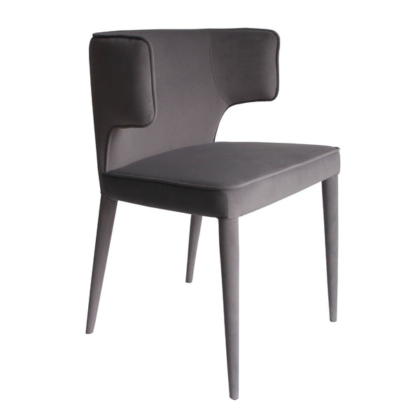 VIG Furniture Modrest Lucero - Modern Grey Velvet Arm Dining Chair VGYF-DC1021-GV