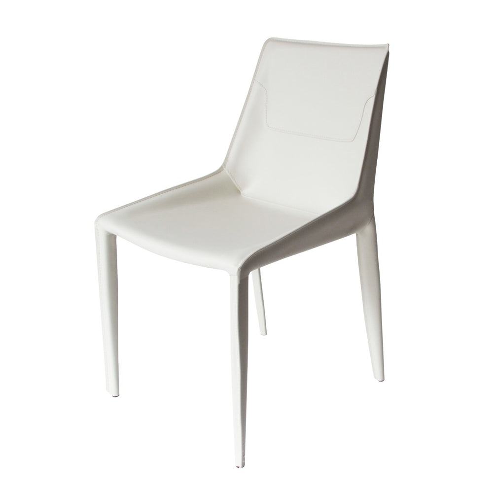 VIG Furniture Modrest Halo - Modern Ivory Saddle Leather Dining Chair Set of 2 VGYF-DC1113-I