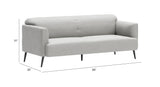 Zuo Modern Amsterdam 100% Polyester, Plywood, Pine Wood Modern Commercial Grade Sofa Light Gray, Black 100% Polyester, Plywood, Pine Wood