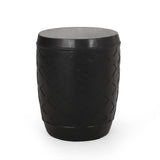 Adonis Outdoor Contemporary Side Table, Matte Black