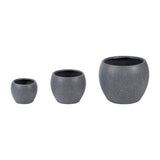 Sagebrook Home Contemporary Resin, Set of 3 -  11/14/20"d  Nested Planters, Gray 16857-01 Gray Polyresin