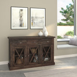 Alpine Furniture Newberry Sideboard, Salvaged Grey 1468-26 Salvaged Grey Acacia Solids 58 x 18 x 36