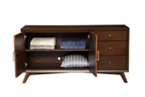 Alpine Furniture Flynn Sideboard, Walnut 966WAL-64 Walnut Mahogany Solids & Okoume Veneer 58 x 19 x 30