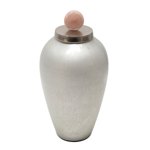 Sagebrook Home Contemporary 21" Glass Vase W/ Blush Knob, Silver 15533-02 Silver Glass