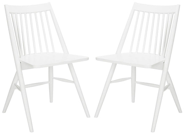 Safavieh - Set of 2 - Wren Dining Chair 19"H Spindle White NC Coating Rubberwood DCH1000B-SET2 889048270497