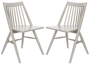 Safavieh - Set of 2 - Wren Dining Chair 19"H Spindle Grey NC Coating Rubberwood DCH1000C-SET2 889048270510