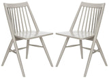 Safavieh - Set of 2 - Wren Dining Chair 19"H Spindle Grey NC Coating Rubberwood DCH1000C-SET2 889048270510