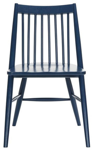 Safavieh - Set of 2 - Wren Dining Chair 19"H Spindle Navy NC Coating Rubberwood DCH1000E-SET2 889048270558