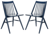 Safavieh - Set of 2 - Wren Dining Chair 19"H Spindle Navy NC Coating Rubberwood DCH1000E-SET2 889048270558