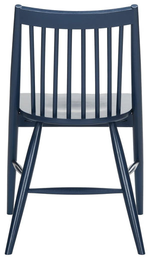 Safavieh - Set of 2 - Wren Dining Chair 19"H Spindle Navy NC Coating Rubberwood DCH1000E-SET2 889048270558