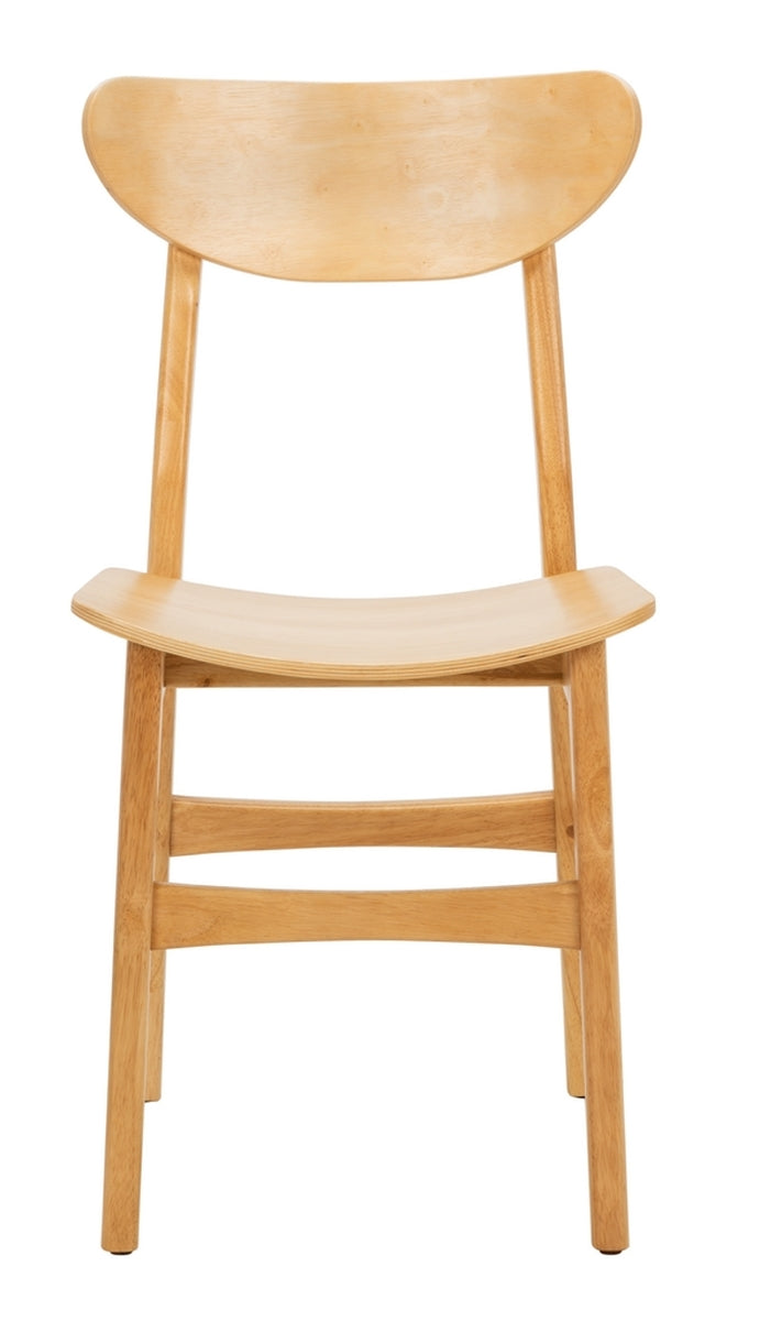 Safavieh - Set of 2 - Lucca Retro Dining Chair Natural / Grey Wood/Fabric DCH1001B-SET2 889048654891