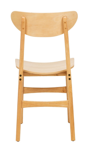 Safavieh - Set of 2 - Lucca Retro Dining Chair Natural Wood DCH1001A-SET2