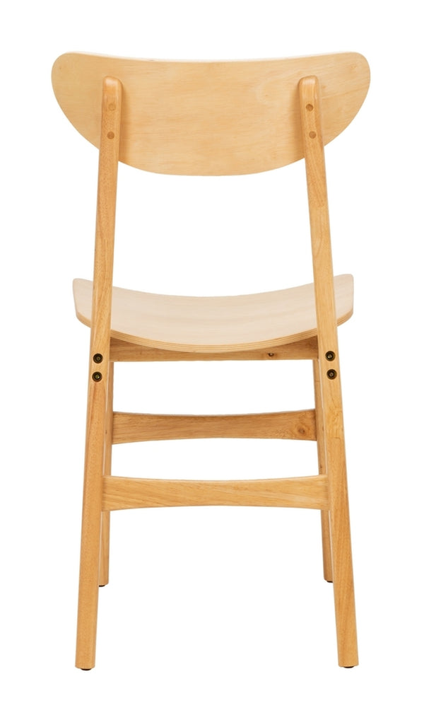 Safavieh - Set of 2 - Lucca Retro Dining Chair Natural Wood DCH1001A-SET2