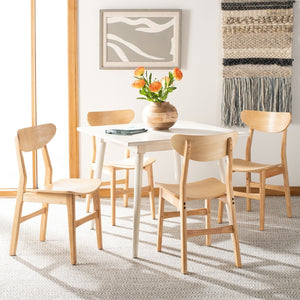 Safavieh - Set of 2 - Lucca Retro Dining Chair Natural Wood DCH1001A-SET2