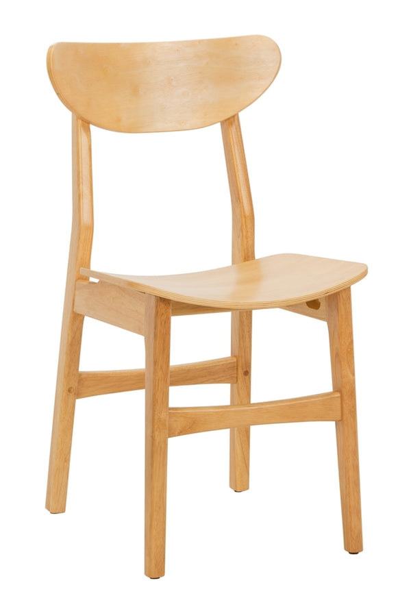 Safavieh - Set of 2 - Lucca Retro Dining Chair Natural Wood DCH1001A-SET2