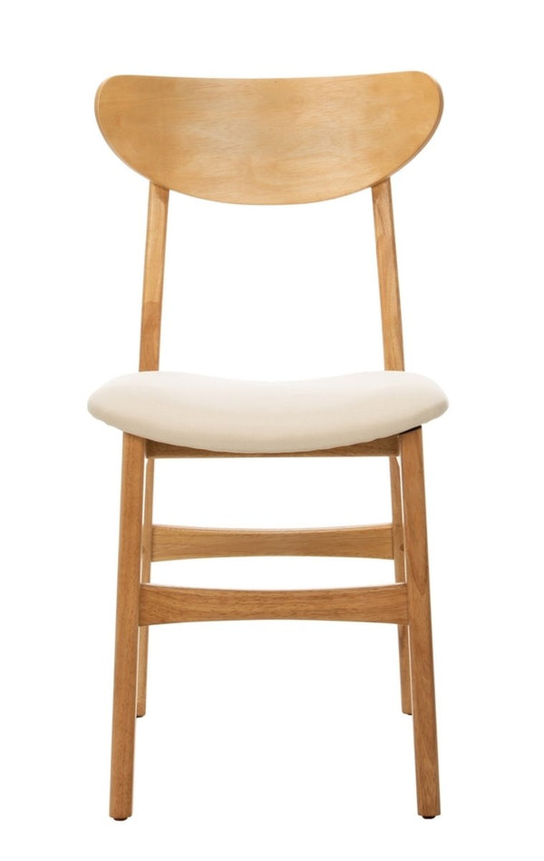 Safavieh - Set of 2 - Lucca Retro Dining Chair Natural White Wood DCH1001C-SET2