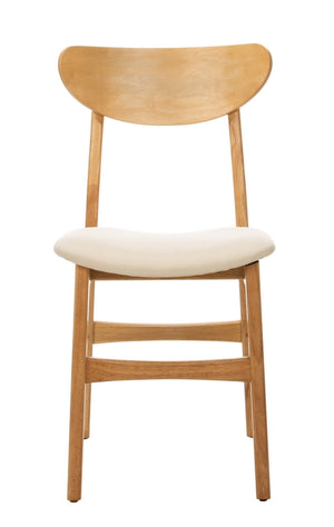 Safavieh - Set of 2 - Lucca Retro Dining Chair Natural White Wood DCH1001C-SET2