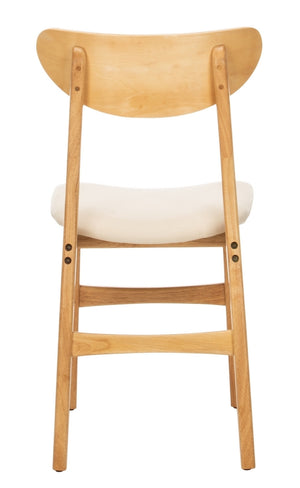 Safavieh - Set of 2 - Lucca Retro Dining Chair Natural White Wood DCH1001C-SET2