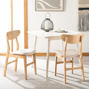 Safavieh - Set of 2 - Lucca Retro Dining Chair Natural White Wood DCH1001C-SET2