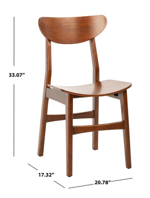 Safavieh - Set of 2 - Lucca Retro Dining Chair Cherry Wood DCH1001D-SET2