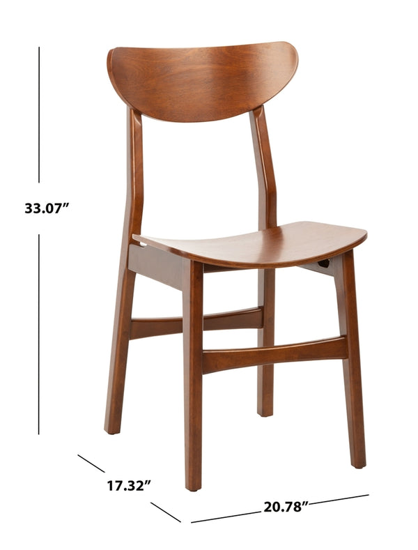 Safavieh - Set of 2 - Lucca Retro Dining Chair Cherry Wood DCH1001D-SET2