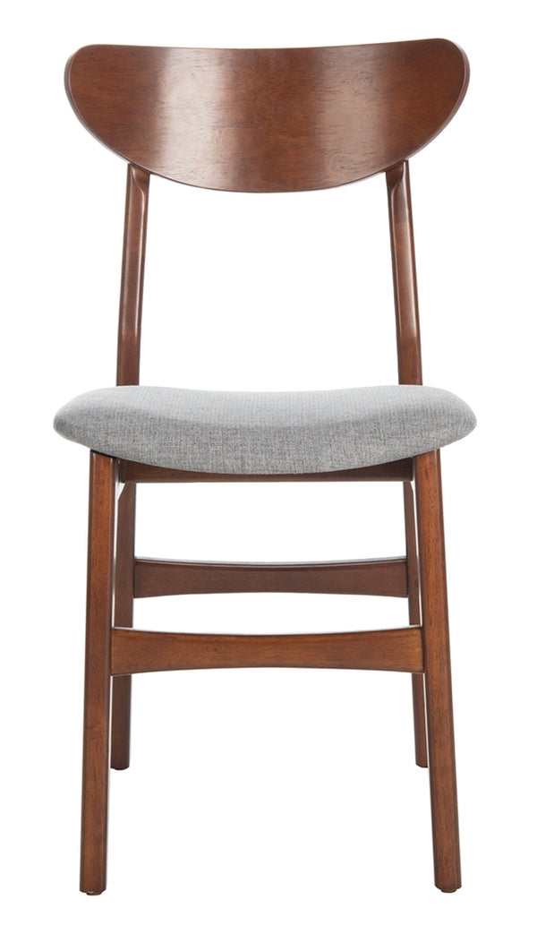 Safavieh - Set of 2 - Lucca Retro Dining Chair Cherry Grey Wood DCH1001E-SET2