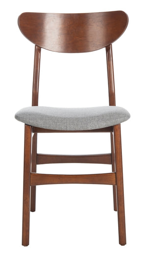 Safavieh - Set of 2 - Lucca Retro Dining Chair Cherry Grey Wood DCH1001E-SET2