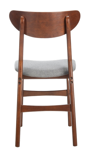 Safavieh - Set of 2 - Lucca Retro Dining Chair Cherry Grey Wood DCH1001E-SET2